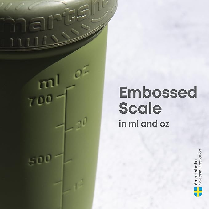 Smartshake Reforce Stainless Steel Protein Shaker Bottle 900 ml | 30 oz - Leakproof Screw-on Lid - BPA Free – Unisex - White