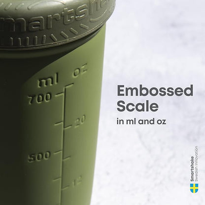 Smartshake Reforce Stainless Steel Protein Shaker Bottle 900 ml | 30 oz - Leakproof Screw-on Lid - BPA Free – Unisex - Black