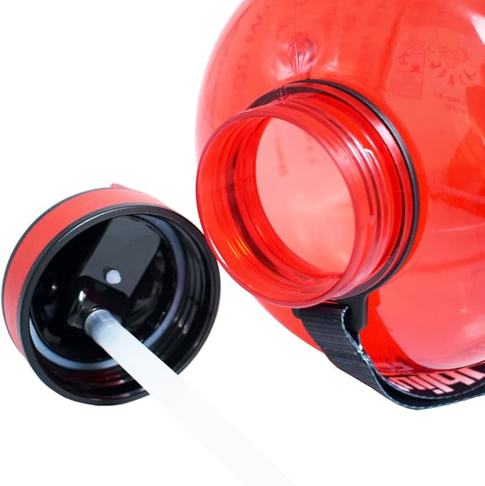 QuiFit Motivational Gallon Water Bottle - with Straw & Time Marker BPA Free Large Reusable Sport Water Jug with Handle for Fitness Outdoor Enthusiasts Leak-Proof