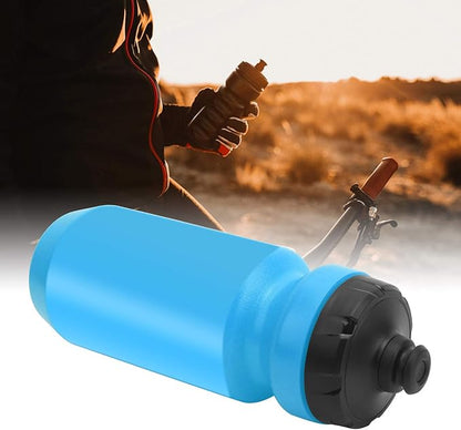 Bicycle Water Bottle, Self‑Sealing Leakage‑Proof Jet Valve Easy to Open and Close Broken‑Resistant Bike Kettle for Outdoor for Travel(Blue)