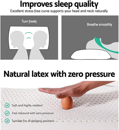 Artka 100% Natural Premium Talalay Latex Pillow, Latex Foam Pillow Medium Firm Helps Relieve Pressure, Neck and Shoulder Pain, No Toxic Memory Foam Chemicals, Best Gift (King (Extra Soft))