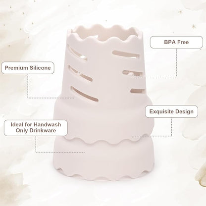 2pcs Drying Rack for Water Bottles, BPA Free Silicone Drying Rack for 15oz-100oz Bottles and Tumblers, Stackable Bottle Drying Holder Rack for HydroFlask, Yeti, Simple Modern, Camelbak(White)