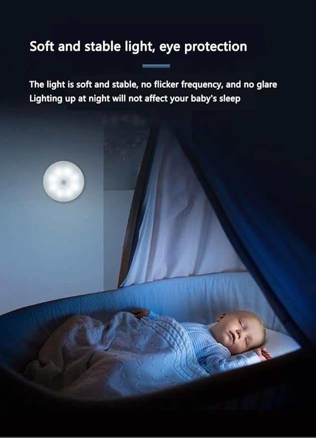 Magnetic Night Light, New Upgraded Frosted, Human Body Sensor Light, Three-Colour Infinitely Dimmable Ideal for Bedroom, Bathroom, Nurserie, Corridor, Kitchen, Wardrobe-2 Pack