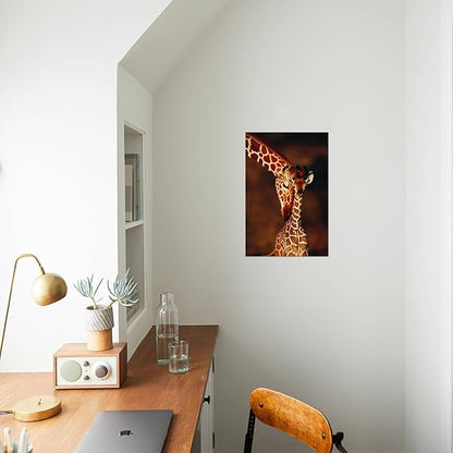 Canvas Wall Art Prints Giraffe and Baby by Lantern Press, Animals Decor, 12" x 18"