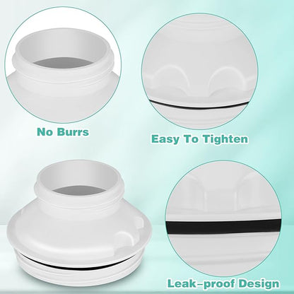 2PCS Bottle Adapter for Stanley Cup 40oz to Cirkul, Lid Cap Converter Accessories, Cirkul Stanley Adapter BPA Free Plastic, Food Grade Silicone Fits for Stanley Water Bottles(White)