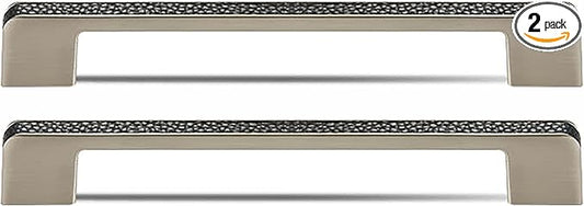 Leather Handle Brass Leather Handle Nordic Minimalist Style Handle Wardrobe Dressing Table Bedroom Living Room Kitchen Handle Hardware Furniture - 2 Pack (Black, 128mm（5in）)