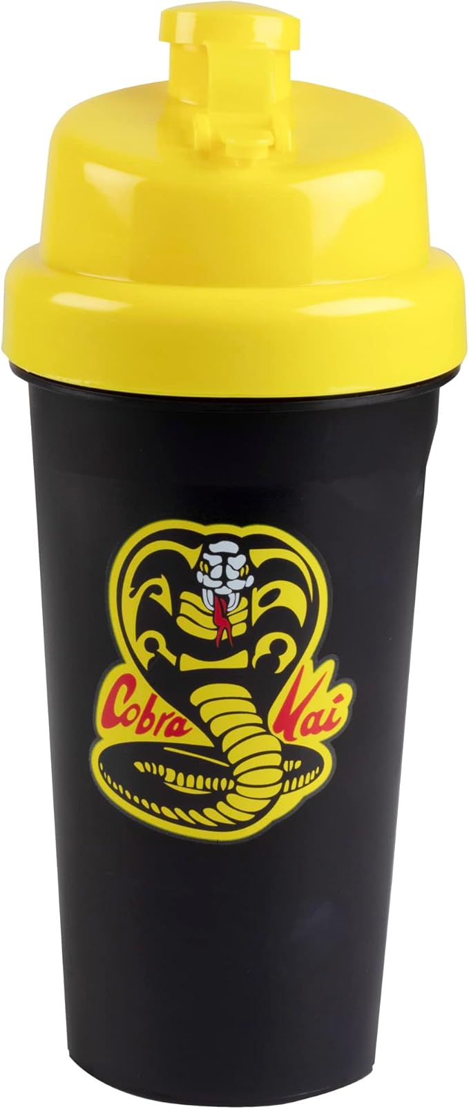 Cobra Kai Shaker Bottle with Blender Mixer Ball, 25oz - Blend Protein Powder, Sports Drinks, Shakes, Smoothies & More - Officially Licensed - Season 6 Karate Kid Gift for Kids, Teens, Adults