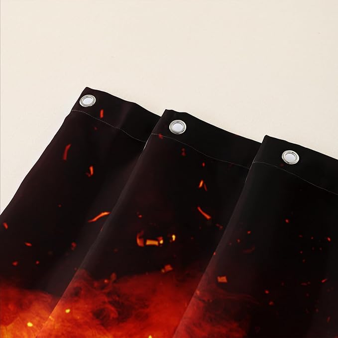 AILONEN Red Rose Shower Curtain for Bathroom, 3D Print Romantic Flower Bath Curtain,Modern Botanical Flame Fire Rose Flower Waterproof Shower Curtain Decoration with 12 Plastic Hooks, 36" W*72" H