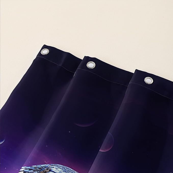 AILONEN 3D Snake Shower Curtain,Red Starry Retro Pyramid Snake Bath Curtain for Bathroom Decor,Terror Snake Printed Polyester Waterproof with Plastic Hooks 36" W*72" H