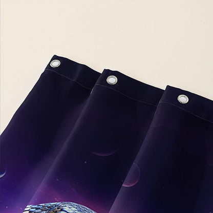 AILONEN 3D Snake Shower Curtain,Red Starry Retro Pyramid Snake Bath Curtain for Bathroom Decor,Terror Snake Printed Polyester Waterproof with 12 Plastic Hooks 72" W*96" H