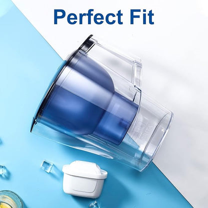 6-Pack Mavea Water Filter Replacement for MAVEA Pitcher 1001122,1001495 LEVOIT Pitcher,Brita Mavea Maxtra, Maxtra+ and more brand of Water filter Pitcher