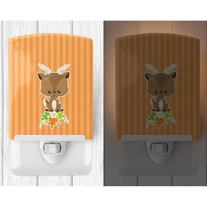Caroline's Treasures BB8713CNL Deer Ceramic Night Light Compact, UL-Certified, Ideal for Bedroom, Bathroom, Nursery, Hallway, Kitchen, 6x4x3, Multicolor