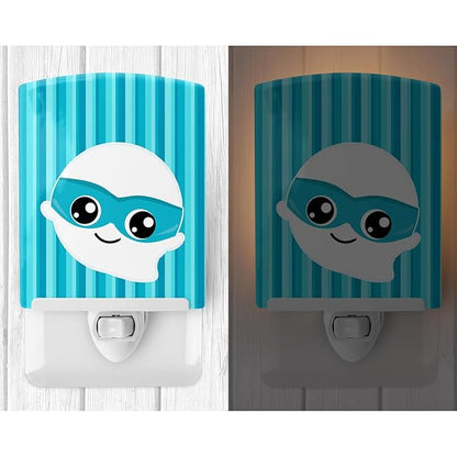 Caroline's Treasures BB6963CNL Halloween Ghost Superhero Ceramic Night Light Compact, UL-Certified, Ideal for Bedroom, Bathroom, Nursery, Hallway, Kitchen, 6x4x3, Multicolor