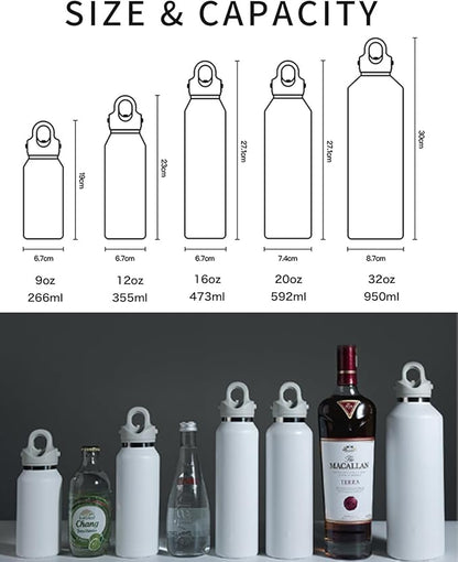 Threadless Vacuum Insulated Water Bottle - Effortless One-Hand Operation, Twist-Free, No-Screw Design - 36H Cold, 18H Hot Retention with Pressure Release Valve - 20OZ