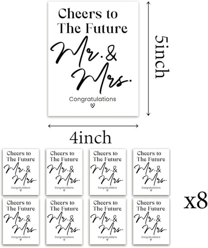 8 Pcs Mr and Mrs Wine Labels, Wedding Shower Gifts Wine Label, Bridal Shower Wedding Engagement Gifts, Mr and Mrs Wedding Gifts, Cheers to The Future Mr and Mrs Wine Bottle Stickers Labels