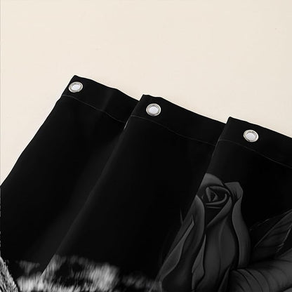 AILONEN Grey Leopard Shower Curtains for Women,Rose Leopard Bath Curtains Gifts for Lover,Polyester Waterproof for Bathroom with 12 Plastic Hooks 72" W*84" H Grey