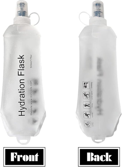 250 ml Transparent Frosted Texture Soft Flask, BPA Free, for Running, Hiking, Cycling, Folding Bottle