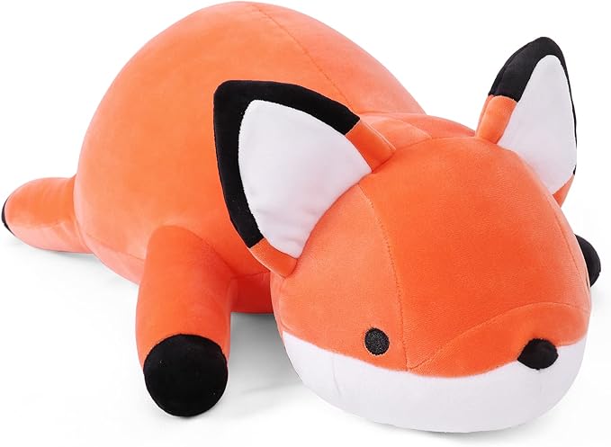 24" 4.2lbs Fox Weighted Stuffed Animals,Cute Cuddle Plushie toy Weighted Fox Plush Throw Pillow for Children Kids Adults(Fox)