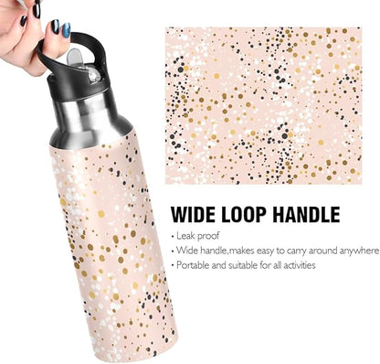 MNSRUU Insulated Water Bottle with Straw, Rainbow and Unicorns Stainless Steel Flasks for Sports Cycling Hiking School