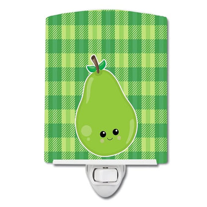 Caroline's Treasures BB6986CNL Pear Face Ceramic Night Light Compact, UL-Certified, Ideal for Bedroom, Bathroom, Nursery, Hallway, Kitchen, 6x4x3, Multicolor