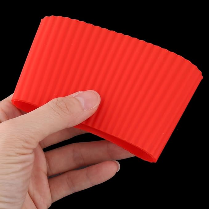 uxcell Silicone Nonslip Glass Bottle Mug Cup Sleeve Protector Cover Red