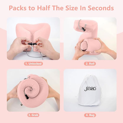 2-in-1 Travel Pillow, 2 Pack Upgraded Airplane Pillow with Storage Bag, Face Down Pillow Relax Arms, Adjustable U Shape Memory Foam Neck Pillow for Airplane, Car, Train, Bus and Home Use
