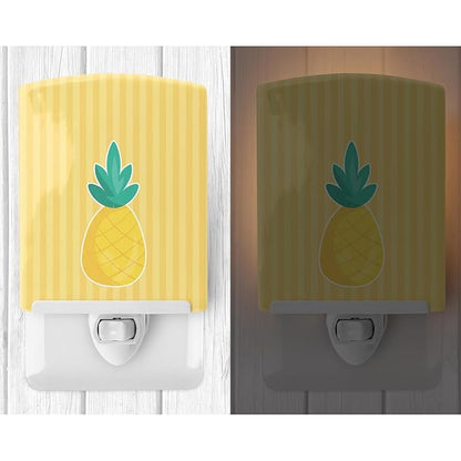 Caroline's Treasures BB8770CNL Pineapple #2 Ceramic Night Light Compact, UL-Certified, Ideal for Bedroom, Bathroom, Nursery, Hallway, Kitchen, 6x4x3, Multicolor