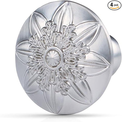 4 Pack Brushed Nickel Cabinet Knobs Dresser Knobs,1-2/5" Round Nickel Knobs for Dresser Drawers,Ktichen Cabinet Knobs Handles for Cabinets and Drawers Brushed Nickel Drawer Knobs