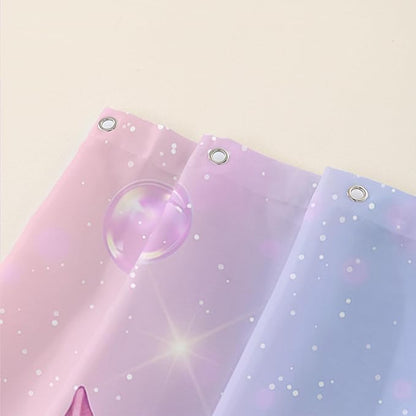 AILONEN Cute Seahorse Shower Curtain for Kids Girls,Rainbow Seahorse Bath Curtain,Ocean Coral Starfish Kawaii Shower Curtain Waterproof for Bathroom Decor with 12 Plastic Hooks, 48" W*72" H