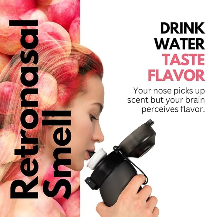 KeemoSellz Air Water Bottle, Fruit Flavoured Water Bottle with 3 Flavour Pods – BPA Free, 0 Sugar 0 Calorie for Kids, Gym And Outdoor Activities (Black)