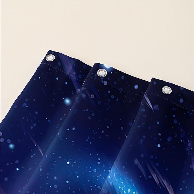 AILONEN Cat Shower Curtain,Blue Galaxy Lightning Pyramid Pet Cat Bath Curtain Gifts for Cat Lover,Polyester Waterproof for Bathroom,60" W*72" H with 12 Plastic Hooks