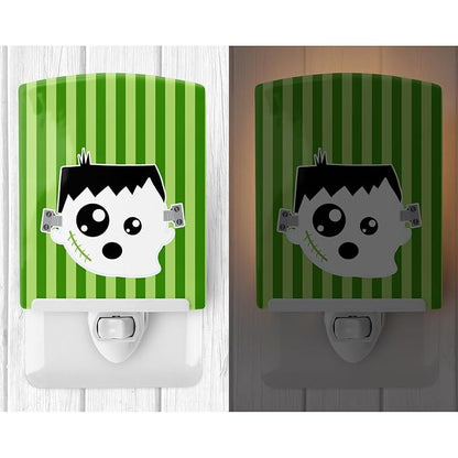 Caroline's Treasures BB6958CNL Halloween Ghost Frankenstein Ceramic Night Light Compact, UL-Certified, Ideal for Bedroom, Bathroom, Nursery, Hallway, Kitchen, 6x4x3, Multicolor