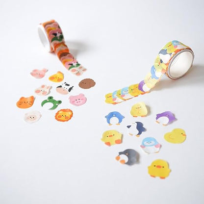 Animals Cute Fun Washi Sticker Tape Decorative Stationery Sticker Roll | Set of 6