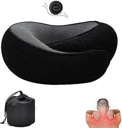 2024 New Neck Pillow, Travel Neck Pillow, Airplane Memory Foam Travel Neck Pillow, Foldable for Sleeping (Black), OPZ-416
