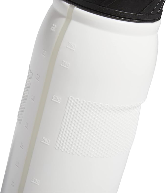 adidas 750 ML (28 oz) Stadium Refillable Plastic Sport Water Bottle, White/Black, One Size