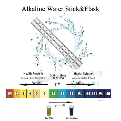 4 Pack Alkaline Water Stick PH Alkalizer Ionizer Stainless Steel Hydrogen Minerals Wand Water Purifier Filter