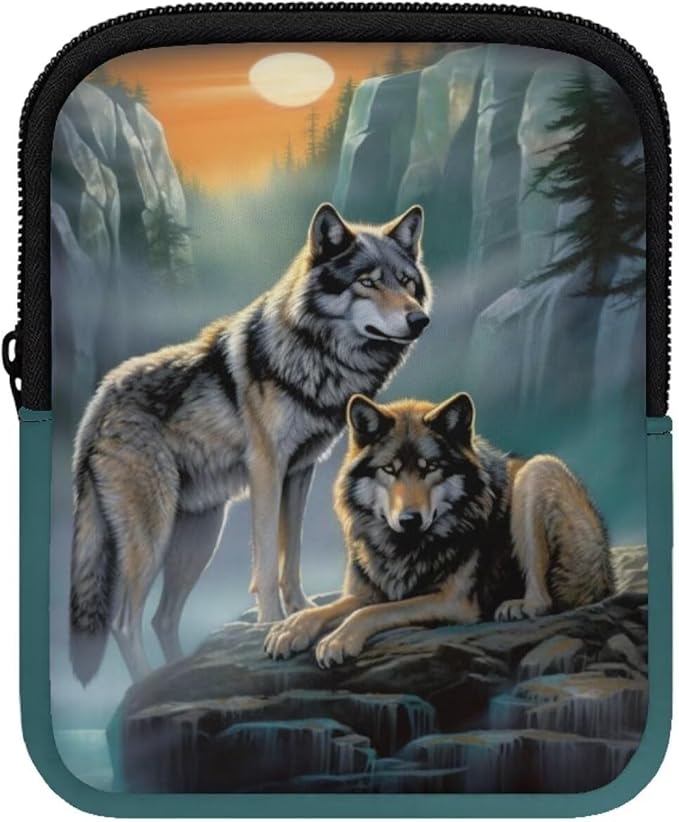 Wolf Stanley Cup Pouch with Adjustable Strap Water Bottle Storage Bag 20oz-40oz IceFlow Tumbler Pouch for Stanley Accessories