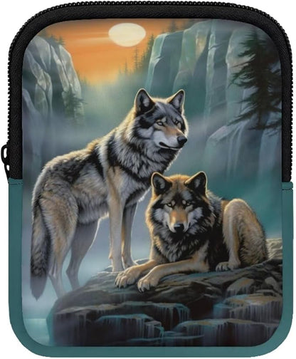Wolf Stanley Cup Pouch with Adjustable Strap Water Bottle Storage Bag 20oz-40oz IceFlow Tumbler Pouch for Stanley Accessories