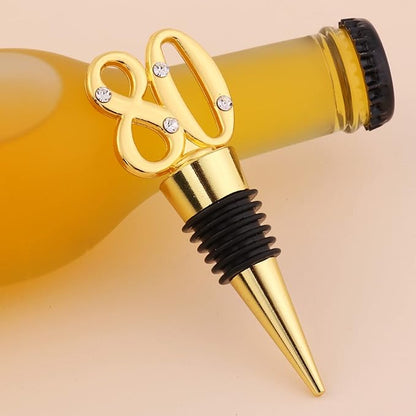 24-Pack 80 Wine Bottle Stopper for 80th Birthday Party Decoration 80 Years Old Wine Stopper Fun Gift for Wine Lovers (Gold 80th)