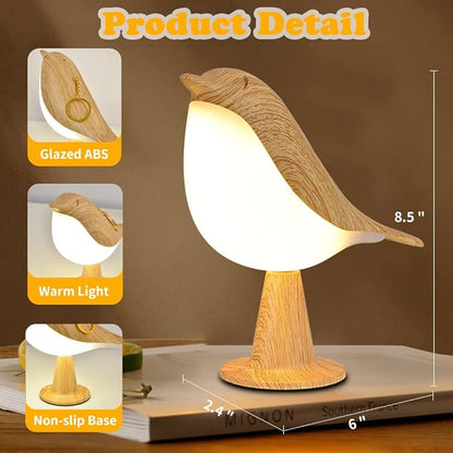 Modern Simple Magpie Led Desk Light Bedroom Study Bedside Lamp Living Room Decorate Touch Bird Floor Lamps Car Aromatherapy Lamp, Maple, brdLIT-shCO0126Luxe01