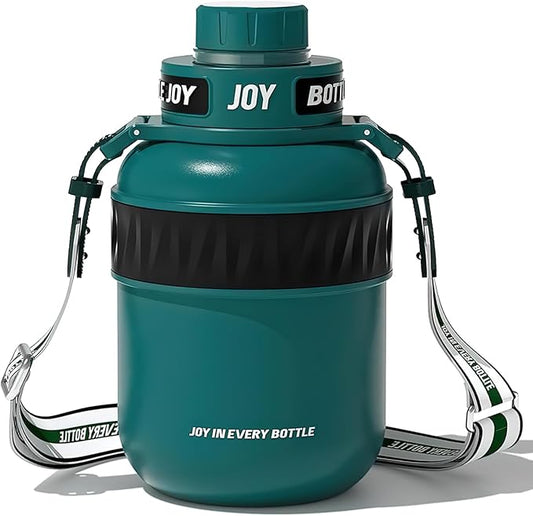 Stainless-Steel Water Bottle: Leakproof Lid, Perfect Sip, Double Insulated, Eco-Friendly, Dishwasher Safe & Stylish Strap (Forest, 32 oz)