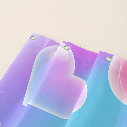 AILONEN Girls Unicorn Shower Curtain for Bathroom, Pink Hearts Rainbow Unicorn Bath Curtain,Cute Unicorn Kids Shower Curtain 72" W*72" H Polyester Waterproof Bathroom Curtain with 12 Hooks