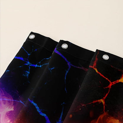 AILONEN Rose Shower Curtain for Bathroom,Purple Red Flame Fire Rose Hearts Print Bath Curtain,Modern Print Decoration Waterproof Shower Curtain with 12 Plastic Hooks, 72" W*84" H