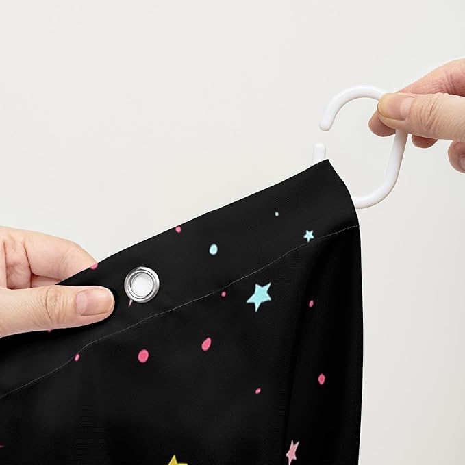 AILONEN Kawaii Cat Shower Curtains,Galaxy Aerospace Cat Bath Curtain for Bathroom,Outer Space Polyester Waterproof with Plastic Hooks 36" W*72" H