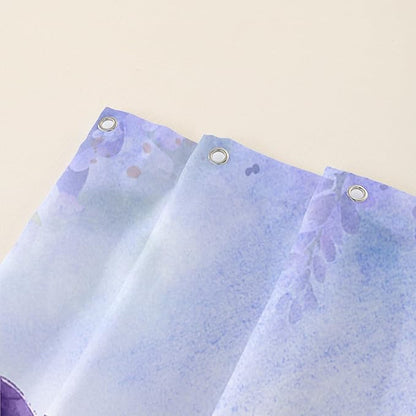 AILONEN Watercolor Dolphin Shower Curtain, Cute Dolphin Lavender Flower Bath Curtain,Modern Minimalist Purple Waterproof Fabric Shower Curtain Set with Hooks 72" W*72" H