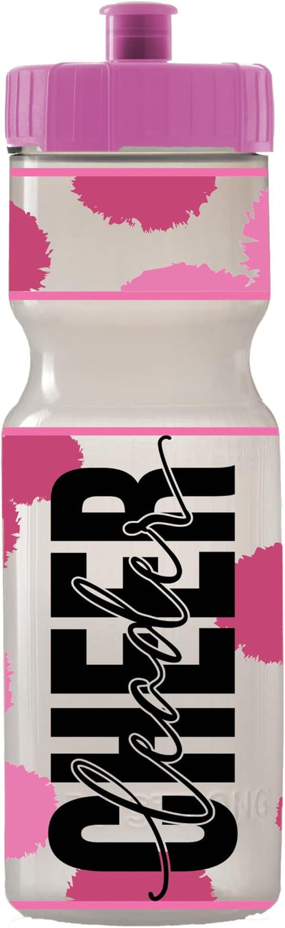 50 Strong Kids Water Bottle | 22 oz. BPA- Free Sports Squeeze Water Bottles with Pull Top Cap |Perfect Water Bottle for School | Reusable & Durable for Boys & Girls | Made in USA (Cheerleader)