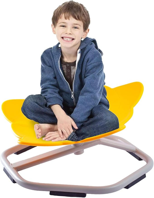 Autism Kids Swivel Chair, Spinning Chair for Kids Sensory, Kids Swivel Chair Sensory, Sensory Toy Chair, Carousel Spin Sensory Chair, Training Body Coordination (Yellow)