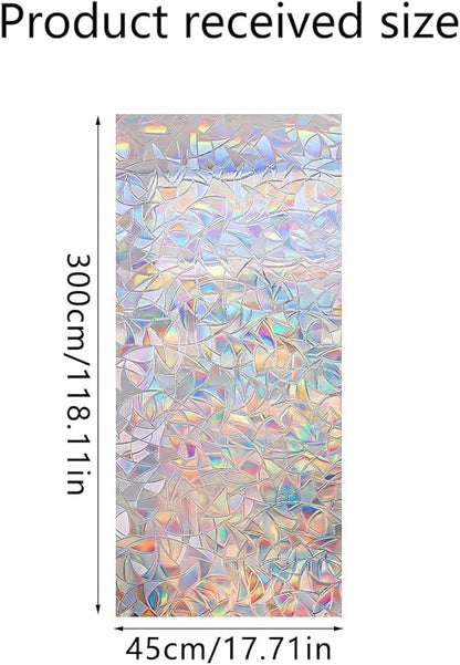 Window Privacy Film,17.5x118 inch Window Film Privacy One Way, Privacy Film for Glass Windows, Rainbow Window Privacy Film (Privacy)