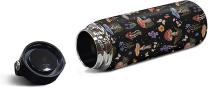 Mushroom Print Insulated Stainless Steel Water Bottle with Top Handle 20 Oz Vacuum Stainless Steel Sports Travel Water Bottle for Women Men