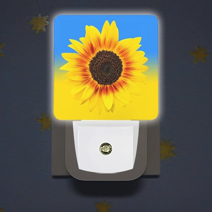 LED Night Lights Lamp with Dusk to Dawn Sensor, Bright Yellow Sunflowers Head Night Lamp, Night Lights Plug Into Wall for Kids Room, Bedroom, Bathroom, Kitchen, Hallway